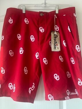 Oklahoma Sooners Shorts Mens Medium Red NCAA Football Boomer Sooner Made USA